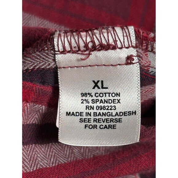 Magellan Outdoors Mens Plaid Button-Down Shirt XL Classic Fit Cotton Blend Burgu - Picture 6 of 6